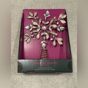 Christian Siriano Glittering Gold Snowflake Tree Topper Crystal Rhinestone